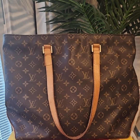 Louis Vuitton Classic Monogram Tote with Tan Straps - Picture 1 of 13
